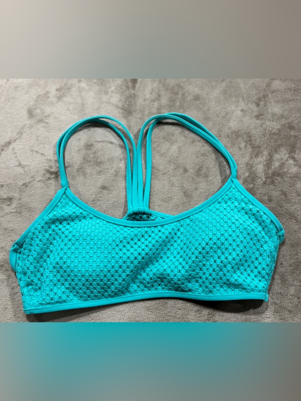 George Turquoise Mesh Strappy Sports Bralette